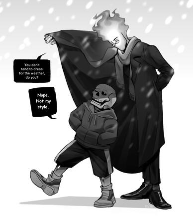 Sans &amp; Grillby (Undertale)