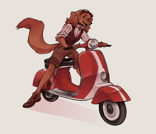 Justina with lambretta